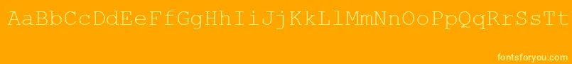 フォントMsLinedrawRegular – オレンジの背景に黄色の文字