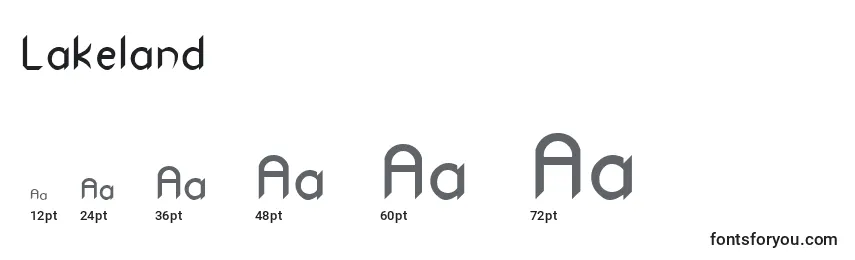 Lakeland Font Sizes