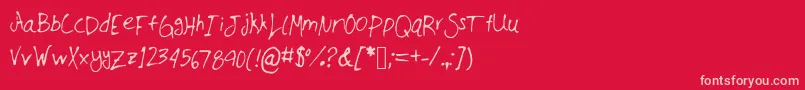 Jmillmanuscript Font – Pink Fonts on Red Background