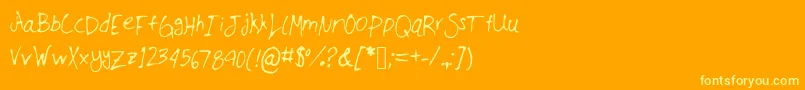Jmillmanuscript Font – Yellow Fonts on Orange Background