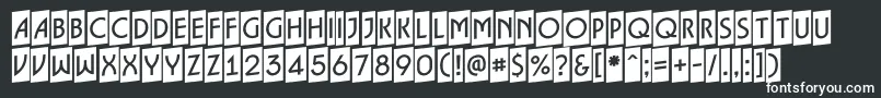 ALancetcmup-Schriftart – Weiße Schriften auf schwarzem Hintergrund