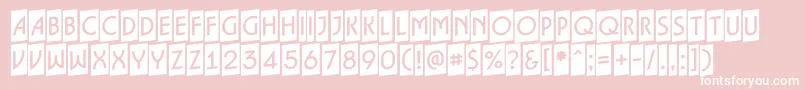 Fonte ALancetcmup – fontes brancas em um fundo rosa