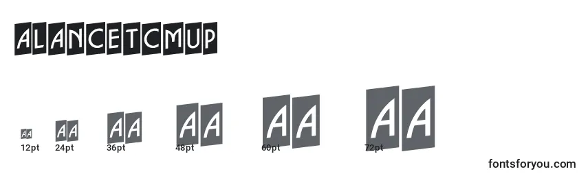 ALancetcmup Font Sizes