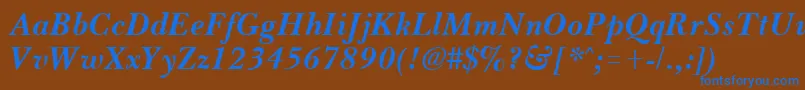 BassetBoldItalic Font – Blue Fonts on Brown Background