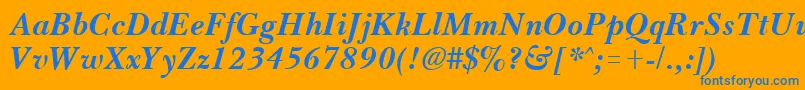 BassetBoldItalic Font – Blue Fonts on Orange Background
