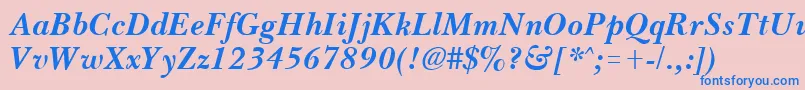BassetBoldItalic Font – Blue Fonts on Pink Background