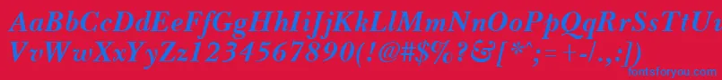 BassetBoldItalic Font – Blue Fonts on Red Background