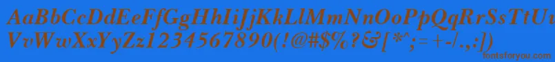 BassetBoldItalic Font – Brown Fonts on Blue Background
