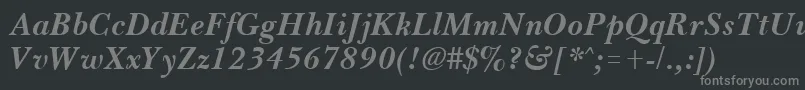 BassetBoldItalic Font – Gray Fonts on Black Background