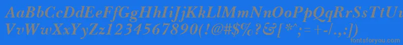 BassetBoldItalic Font – Gray Fonts on Blue Background