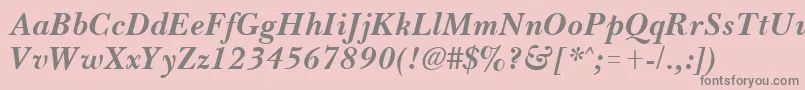 BassetBoldItalic Font – Gray Fonts on Pink Background