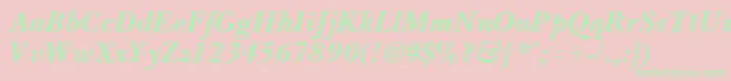 BassetBoldItalic Font – Green Fonts on Pink Background