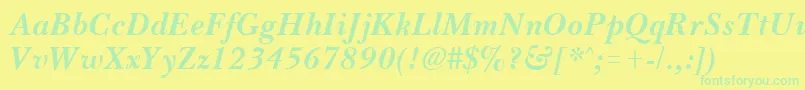 BassetBoldItalic Font – Green Fonts on Yellow Background