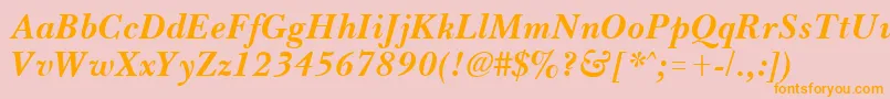 BassetBoldItalic Font – Orange Fonts on Pink Background
