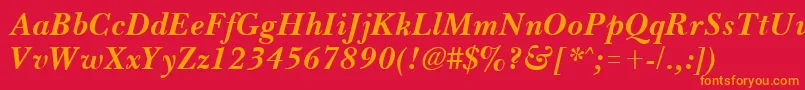 BassetBoldItalic Font – Orange Fonts on Red Background