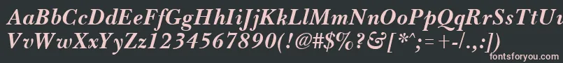 BassetBoldItalic Font – Pink Fonts on Black Background