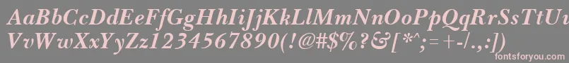 BassetBoldItalic Font – Pink Fonts on Gray Background