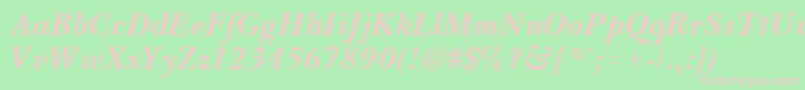 BassetBoldItalic Font – Pink Fonts on Green Background