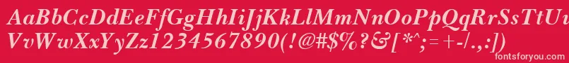 BassetBoldItalic Font – Pink Fonts on Red Background