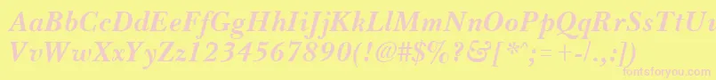 BassetBoldItalic Font – Pink Fonts on Yellow Background