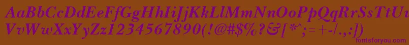 BassetBoldItalic Font – Purple Fonts on Brown Background