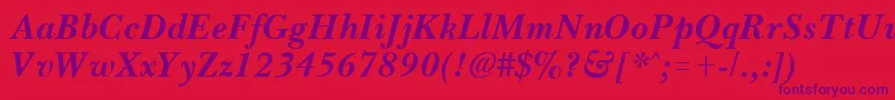 BassetBoldItalic Font – Purple Fonts on Red Background