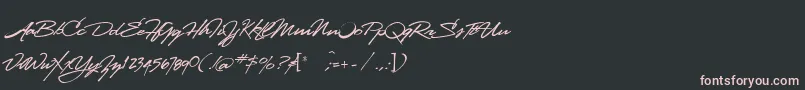 Fonte Lhfstanfordscript – fontes rosa em um fundo preto