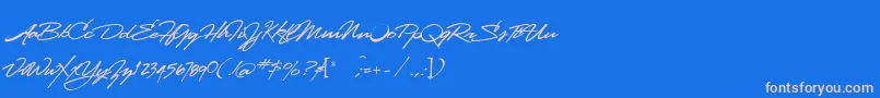 fuente Lhfstanfordscript – Fuentes Rosadas Sobre Fondo Azul