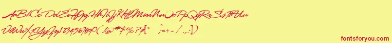 fuente Lhfstanfordscript – Fuentes Rojas Sobre Fondo Amarillo