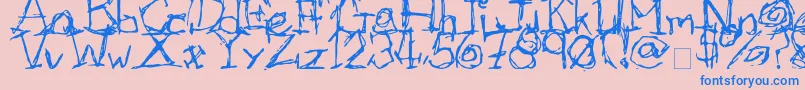 Fonte Afectionless – fontes azuis em um fundo rosa