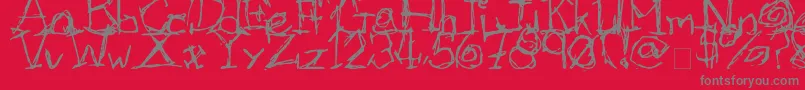 Afectionless-Schriftart – Graue Schriften auf rotem Hintergrund