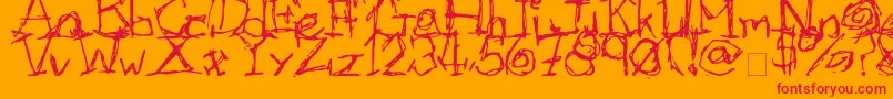 Afectionless Font – Red Fonts on Orange Background