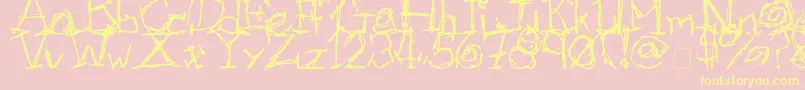 Afectionless Font – Yellow Fonts on Pink Background
