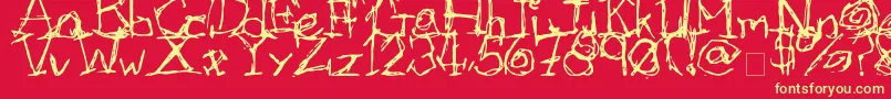 Afectionless Font – Yellow Fonts on Red Background