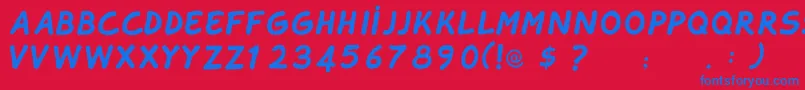 TahtelbahirkomikRegular Font – Blue Fonts on Red Background