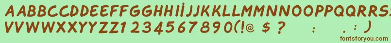 TahtelbahirkomikRegular Font – Brown Fonts on Green Background