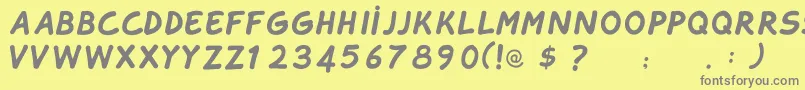 TahtelbahirkomikRegular Font – Gray Fonts on Yellow Background