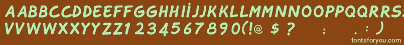 TahtelbahirkomikRegular Font – Green Fonts on Brown Background