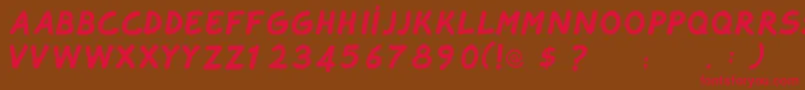 TahtelbahirkomikRegular Font – Red Fonts on Brown Background