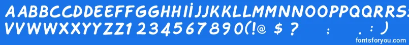 TahtelbahirkomikRegular Font – White Fonts on Blue Background