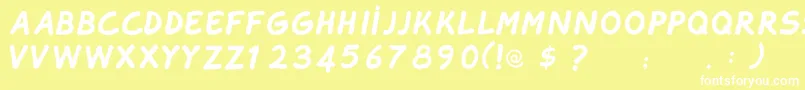 TahtelbahirkomikRegular Font – White Fonts on Yellow Background