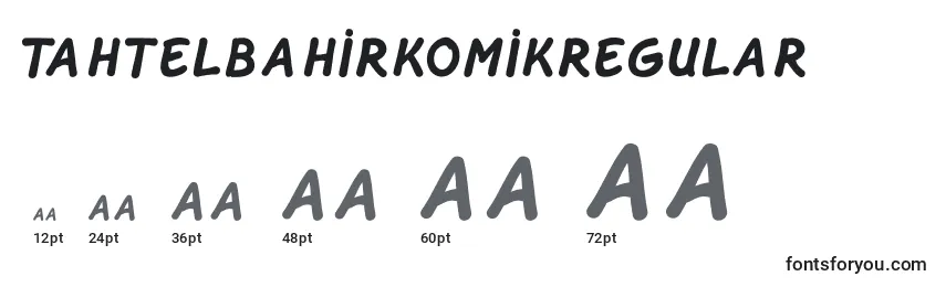Размеры шрифта TahtelbahirkomikRegular