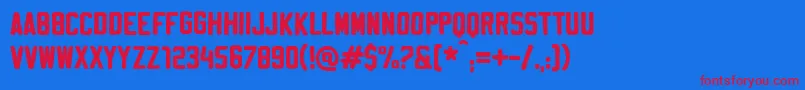 SablonWashed Font – Red Fonts on Blue Background