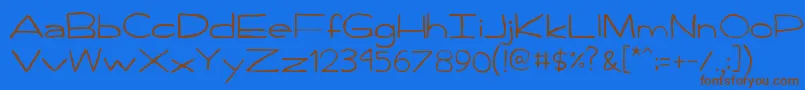 Handpen Font – Brown Fonts on Blue Background