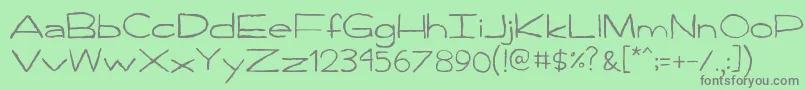 Handpen Font – Gray Fonts on Green Background