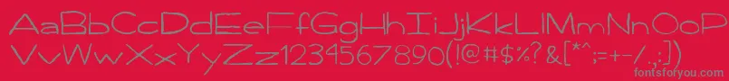 Handpen Font – Gray Fonts on Red Background