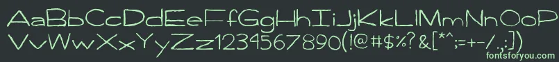 Handpen Font – Green Fonts on Black Background