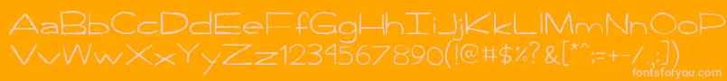 Handpen Font – Pink Fonts on Orange Background