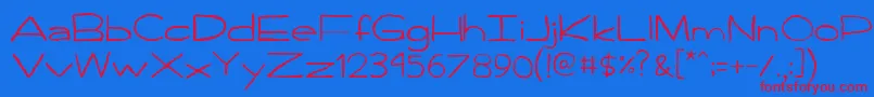 Handpen Font – Red Fonts on Blue Background