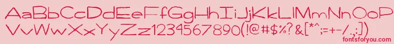 Handpen Font – Red Fonts on Pink Background